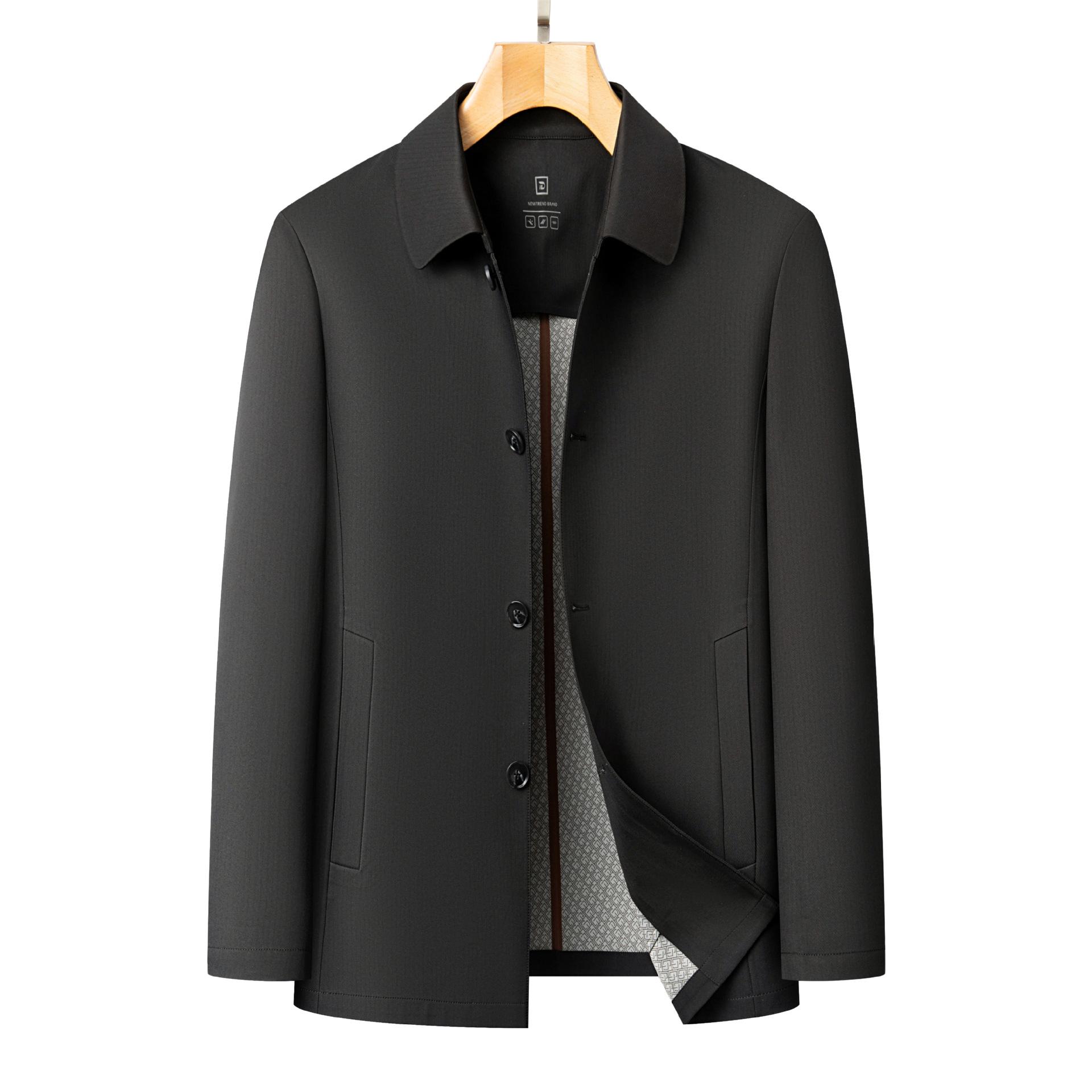 

Пиджак из шелка Mulberry, мужской деловой пиджак, повседневный пиджак для людей среднего и пожилого возраста, лацкан для пап среднего возраста, одежда на весну и осень 195