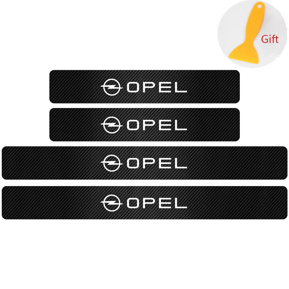 

4Pcs Car Door Threshold Guard Stickers Badge Accessories for Opel Astra H G Insignia Antara Ampera Mokka Zafira Corsa Vauxhall