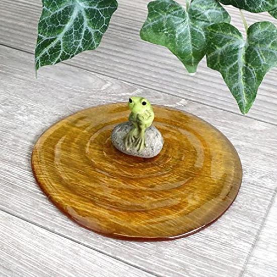 A Cute Figurine with a Frog Sitting On the Water 14 X 13 X 5 Cm Acrylic Cute To Display On the Bay Window or Shelf of a Can Also Be Used As an Small