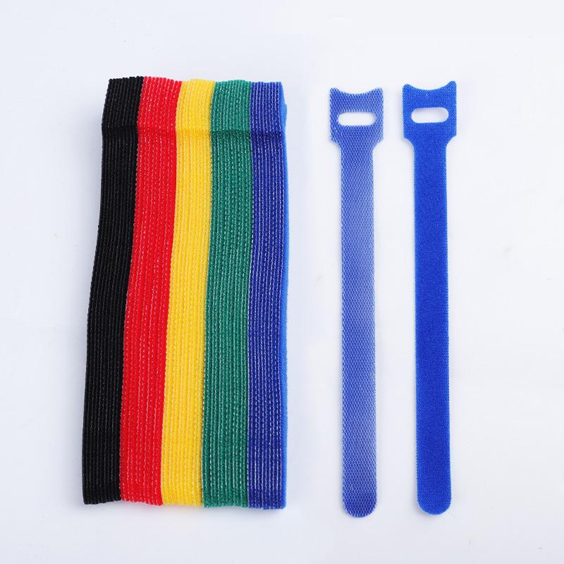 Nylon Cable Organizer: Self-Adhesive Strap for Power Cords with T-Shaped Hook and Loop Design