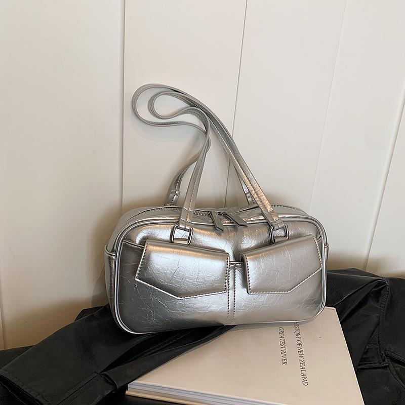 Niche Simple Bowling Bag Women's 2025 New Trendy Work Commuter Underarm Bag Versatile Handbag Shoulder Bag