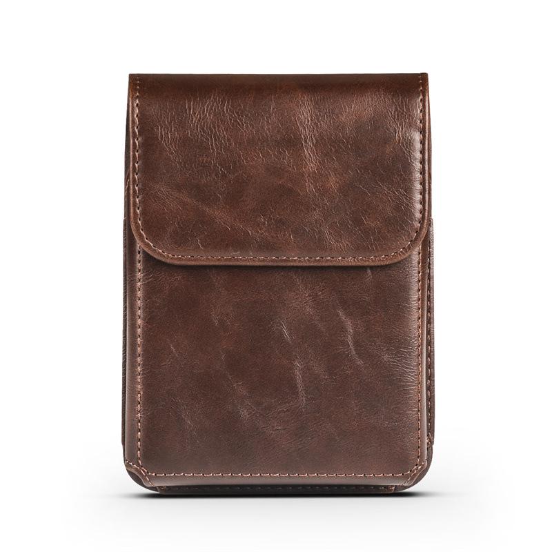 Leather Waist Bag for Samsung Fold8 & Huawei Pura X Max - Crazy Horse Folding Phone Case