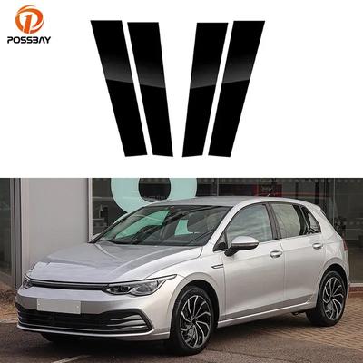 4pcs/set Car Exterior Pillar Posts Door Window Trim Cover Stickers BC Column Panel Styling Parts Kits For VW Golf MK8 2021-2023
