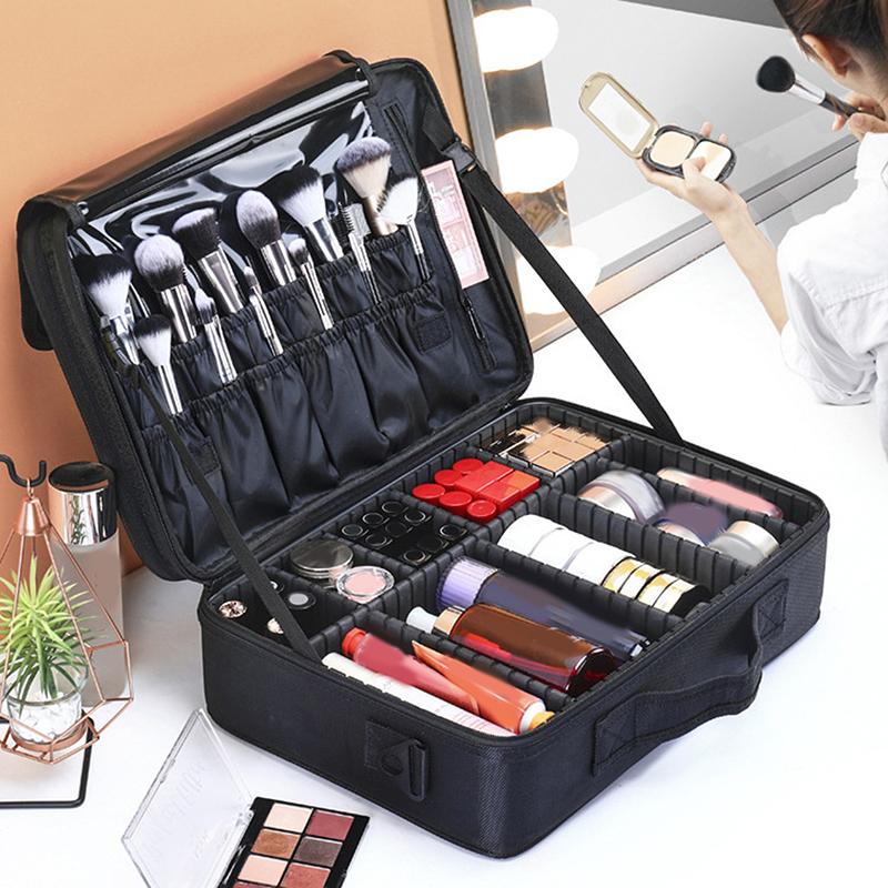 Large Capacity Makeup Case Hand-Held Crossbody Toolbox For Makeup Nail Art Services