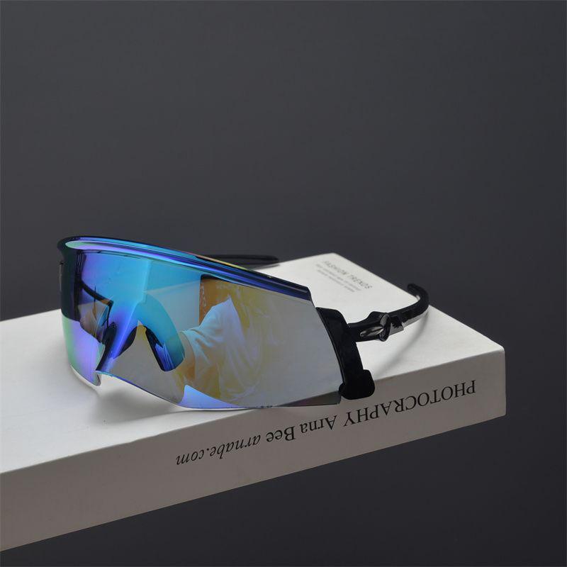 European & American Retro Frameless Riding Sunglasses: Stylish Anti-UV Large Frame for Men & Women
