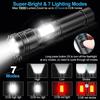 6000lm Strong Light Flashlight 18650 Battery Flashlight Ultra-long Distance USB Charging Outdoor Telescopic Zoom Super Bright Torch