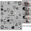 1PC embossed 5D liquid metal star, moon, and heart clock nail sticker, adhesive nail art sticker, holiday gift.