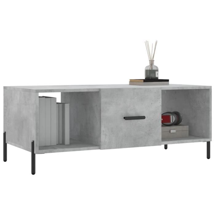 VidaXL Table basse gris béton 102x50x40 cm bois d'ingénierie 829312