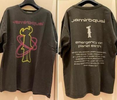 Jamiroquai Band graficzny grafitowo czarny T-shirt z krótkim rękawem unisex Harajuku retro hip-hop lato preferowana bawełna