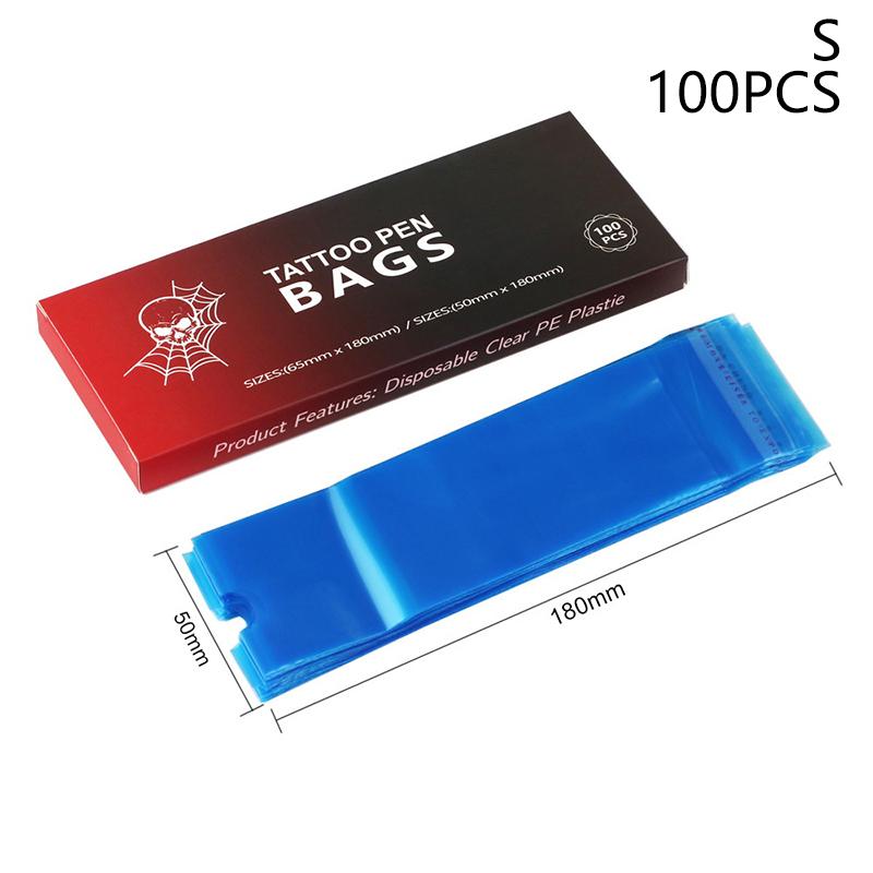 100 buc tatuaj dimensiune mare pungi stilou tatuaj stilou mașină manșon huse negru albastru autoadezive mâneci accesorii tatuaj