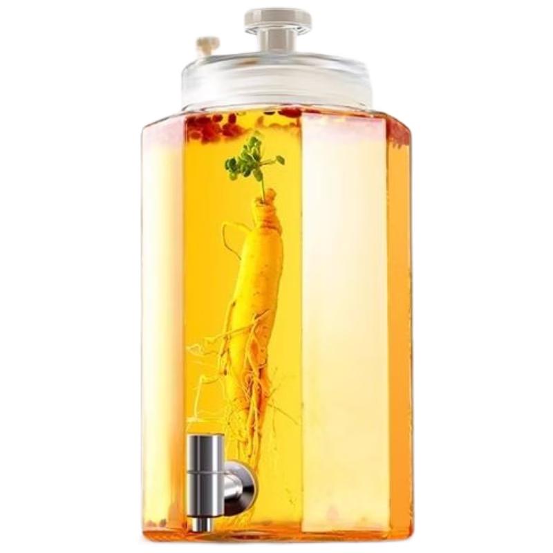 HANDUNYOU Sealed Glass Wine Jar with 304 SS Ceramic Tap