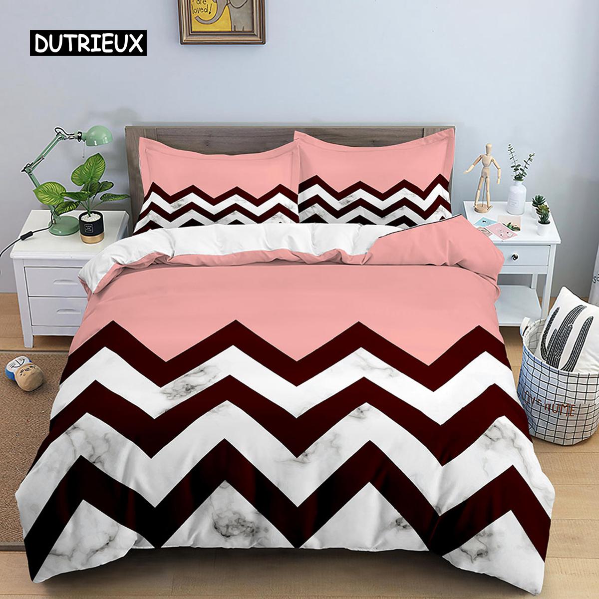 

Коллекция пододеяльников Geometric Single Size Nordic Plaid King Dimension Size Покрытие для одеяла Тонкая микрофибра Розовый Белый Черная полоска Дизайн Кровать EU single(135x200cm)