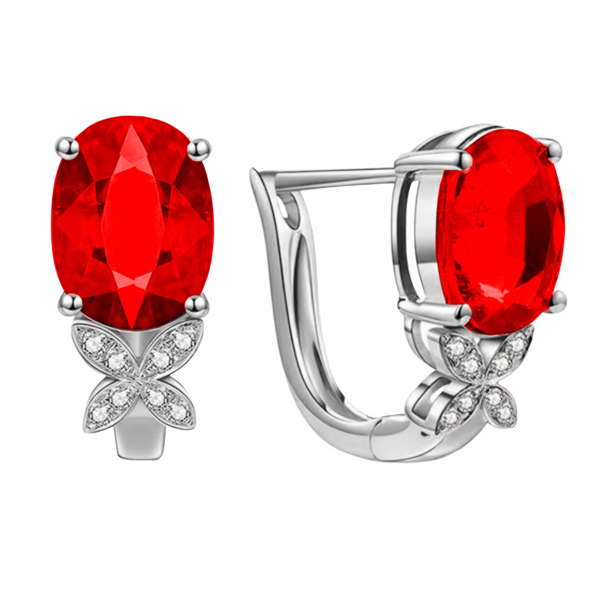 

Рубінові сережки-метелики з діамантами: Зіркове небо бант з натуральними турмалінами кольору «голубина кров».