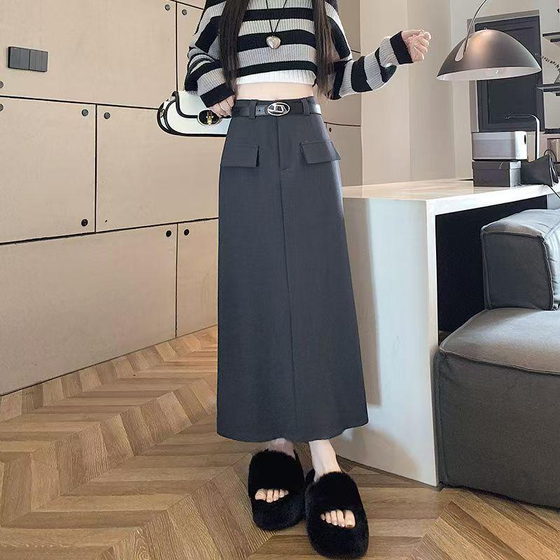 

Korean Style A-line Pleated Hip-hugging Skirt - Women s Spring/Autumn Design L (100-120 lbs)
