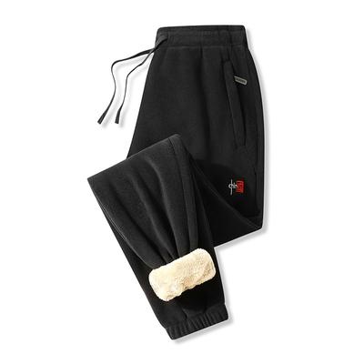 Winter Pants Men's Cotton Casual Pants Loose Sports Pants with Thick Fleece Plus Oversized Pants
