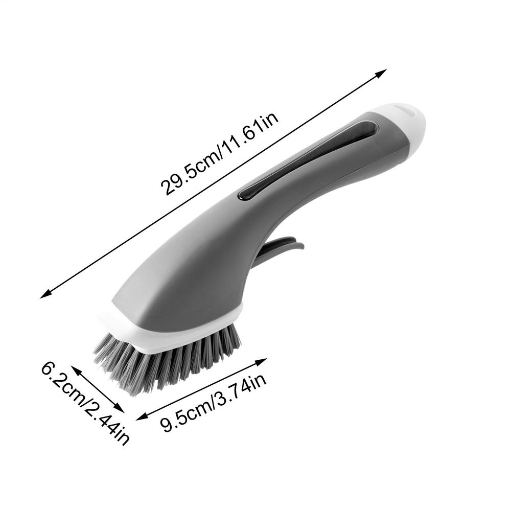 

Non-slip Long Handle Bathroom Cleaning Brush Soap Dispenser Floor Tile Brush Kitchen Sink Scrubber Household Cleaning сірий колір