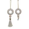 2pcs Woven Christmas Wreaths Pendant Cotton Rope Christmas Tree Ornaments Boho   New Year