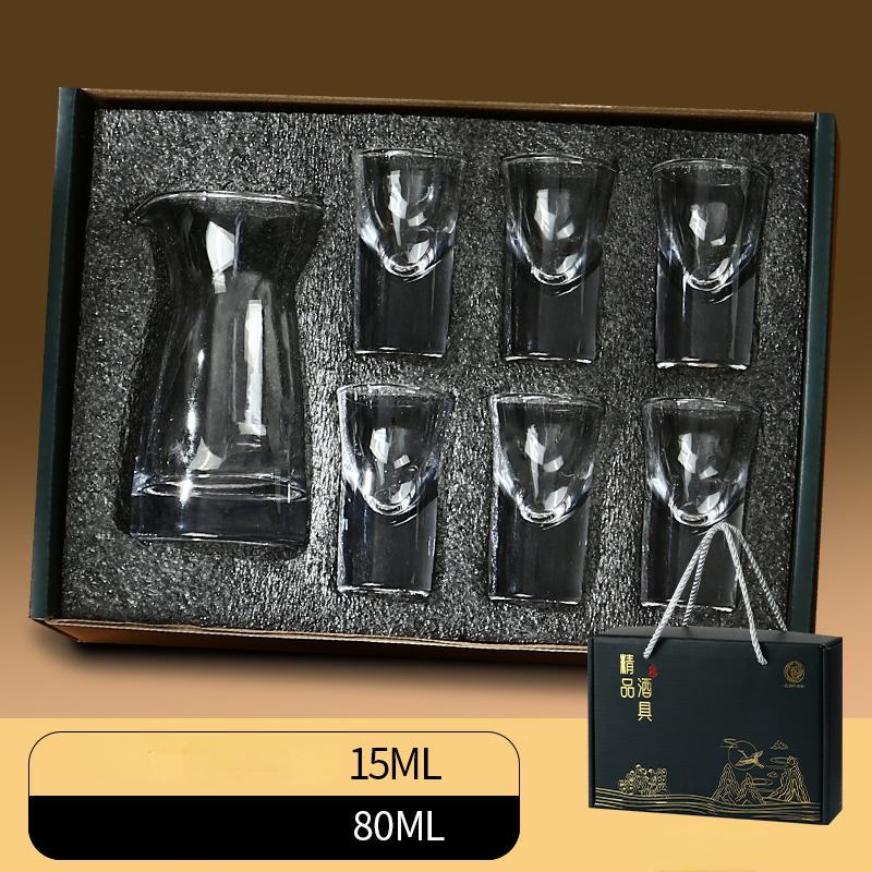 Super Cheap Shot Glasses Set Gift Box European Classic Clear Baijiu Cup Suit 1 Pc Decanter 6 Pc Shot Cup Vodka Liquor Bullet Cup