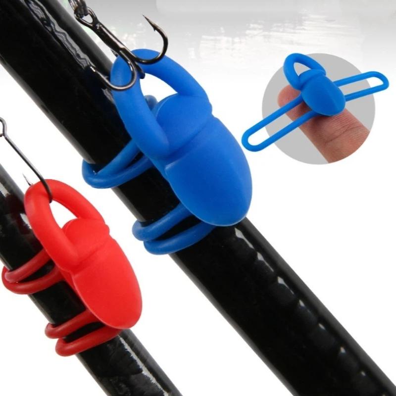 Fishing Bait Hook Fixer High Elasticity Silicone 5Pcs/Bag Fadeless Lightweight for Long Term Fishing Gear Storage
