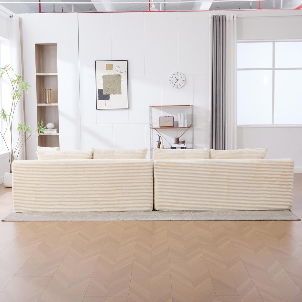 Modular Compression Sofa made of Chenille Fabric, filled with 30D High-Elastic Foam, Non-Slip Bottom, Ideal for Living Room and Other Rooms. BEIGE