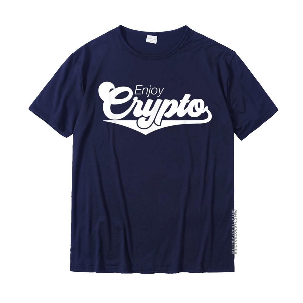 Enjoy Crypto Funny Retro Cryptocurrency Bitcoin HODL TShirt Group Casual Tops T Shirt Fitted Cotton Men T Shirt