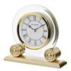 Wm. Widdop Glass & Gold Round Mantel Clock