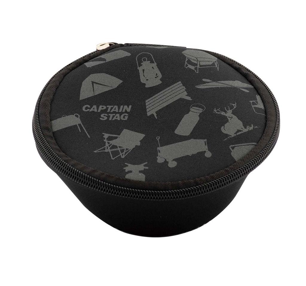CAPTAIN STAG Husă pentru cană Sierra 320 cu buzunar CS GearNegru UH-3045 Diametru exterior 135 x Înălțime 70mm
