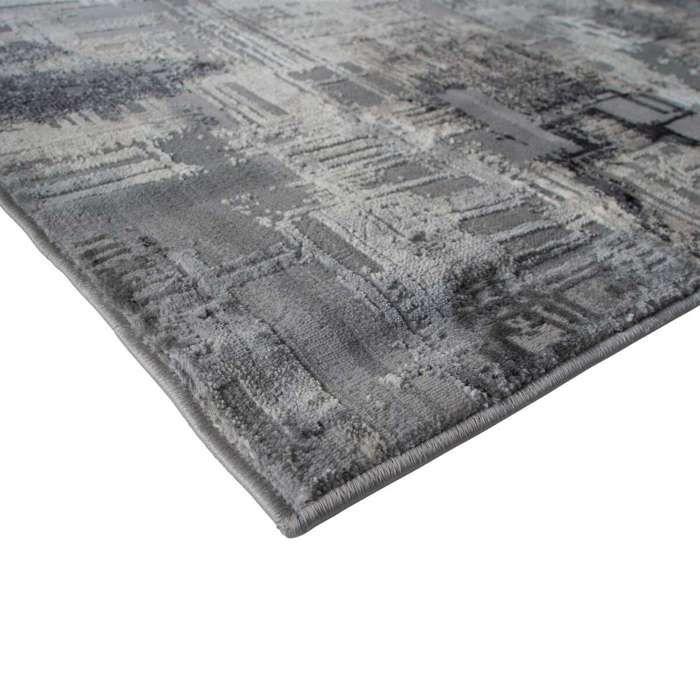 Tapis graphique effet abstrait gris 120x170
