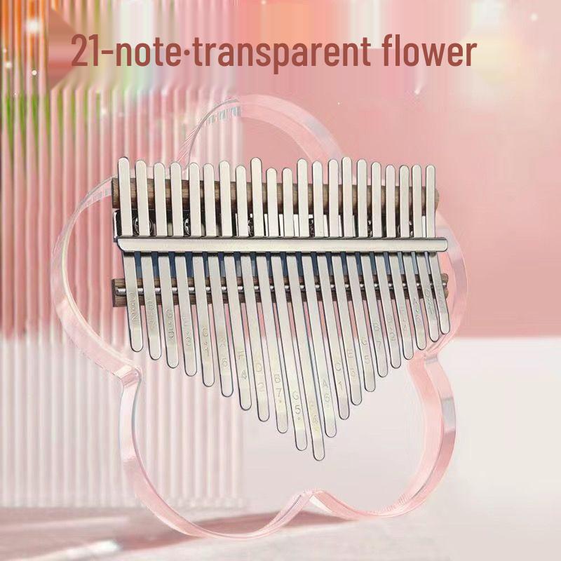 Kalimba Thumb Piano - Transparent Crystal with 21 Keys, Perfect for Children and Beginners