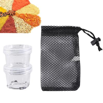 Spices Jar Camping Portable BBQ Seasoning Storage Box with Carrying Bag Outdoor Cooking Condiment Containers Set for Salt Pepper