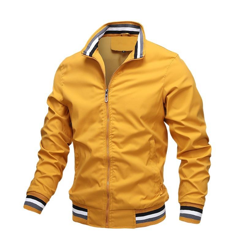 Men's Casual Sports Jacket, Stand-up Neck Zipper Jacket European and American Zipper Jacket