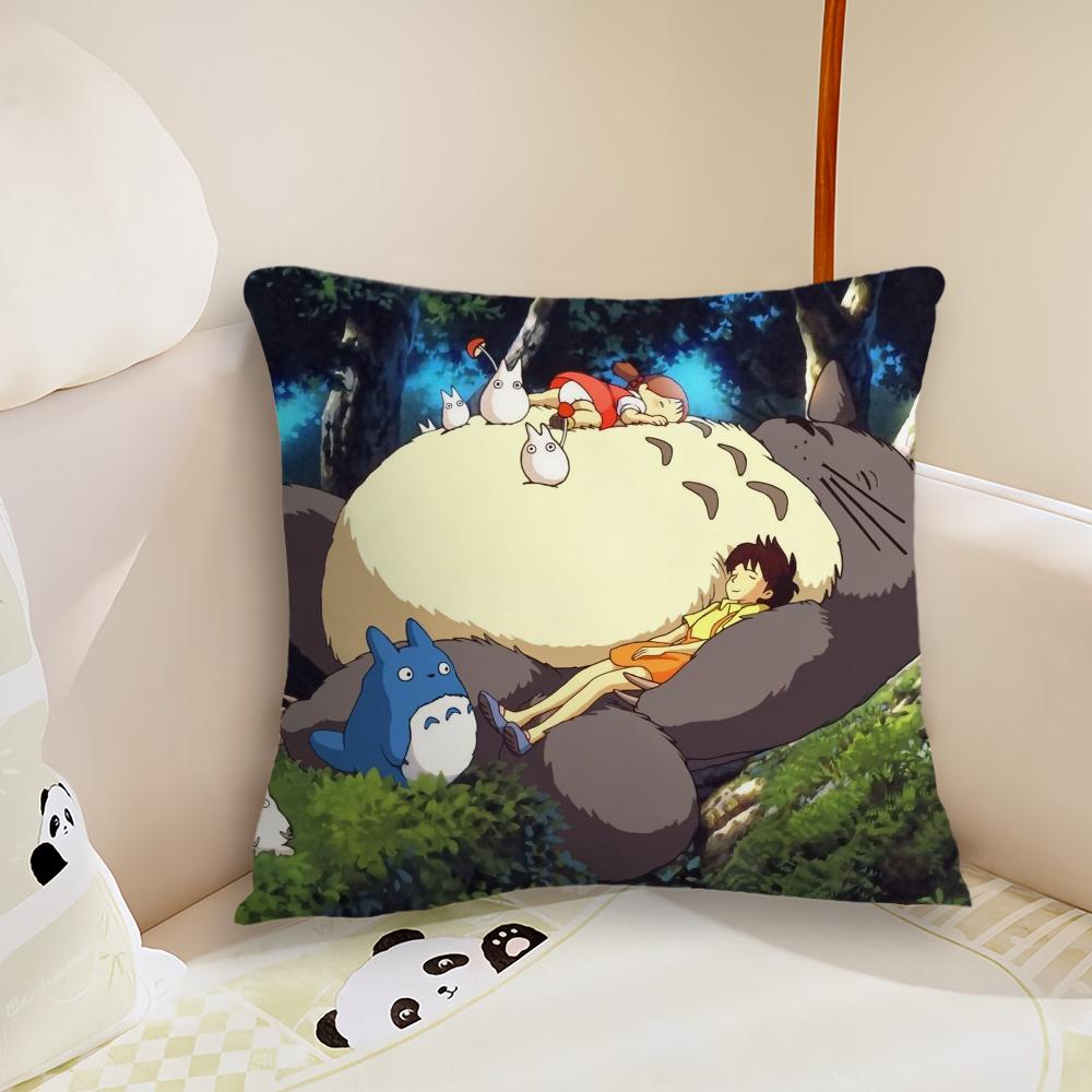 Animei My N-NeighborS T-Totoro Pillow Case Living Room Sofa Cushion Cover Suitable For Home Bedroom Room Decoration