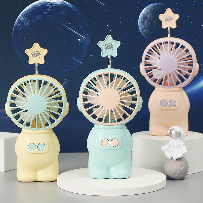 Portable Rechargeable Mini Fan with Three Speeds - Cartoon Design for Kids