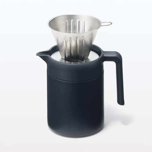MUJI Wide-Mouth, Easy-to-Wash Insulated Tabletop Pot, Black, 0.8L, 84334559