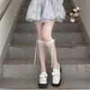Summer Thin Thigh Slim Sweet Long Milk White Stockings Soft Sister Lace Cute Bow Knee Socks