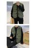 Herren Retro Japanische Streetwear Multi-Taschen Arbeitsweste, Lässige Lockere Passform, Ärmellos Nationaler Tide-Stil.