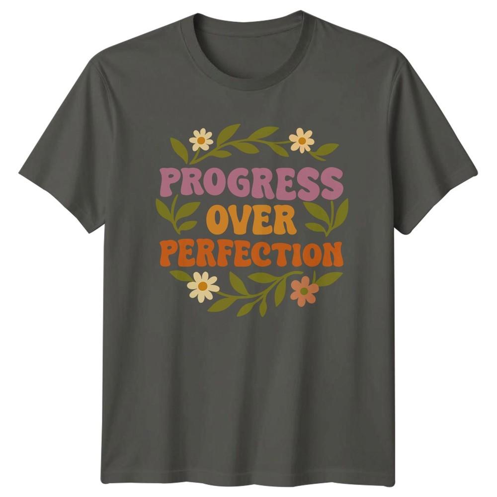 Progress Over Perfection Unisexs TShirt Self Care Motivation Gift For Her S