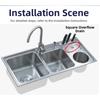 Overflow Head for Kitchen Sink Square Style Fits 21mm Overflow Pipe 250mm Pipe Length PP Material Construction