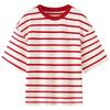 Western Style 2024 Summer New Women Clothes Casual All-matching Stripe Plus Size Short Sleeve T-shirt 5644347