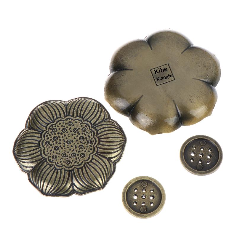 1Pcs Home Room Decoration Flower Shaped Metal Incense Burner Craft Ornament For Spa Yoga Meditation Accessories