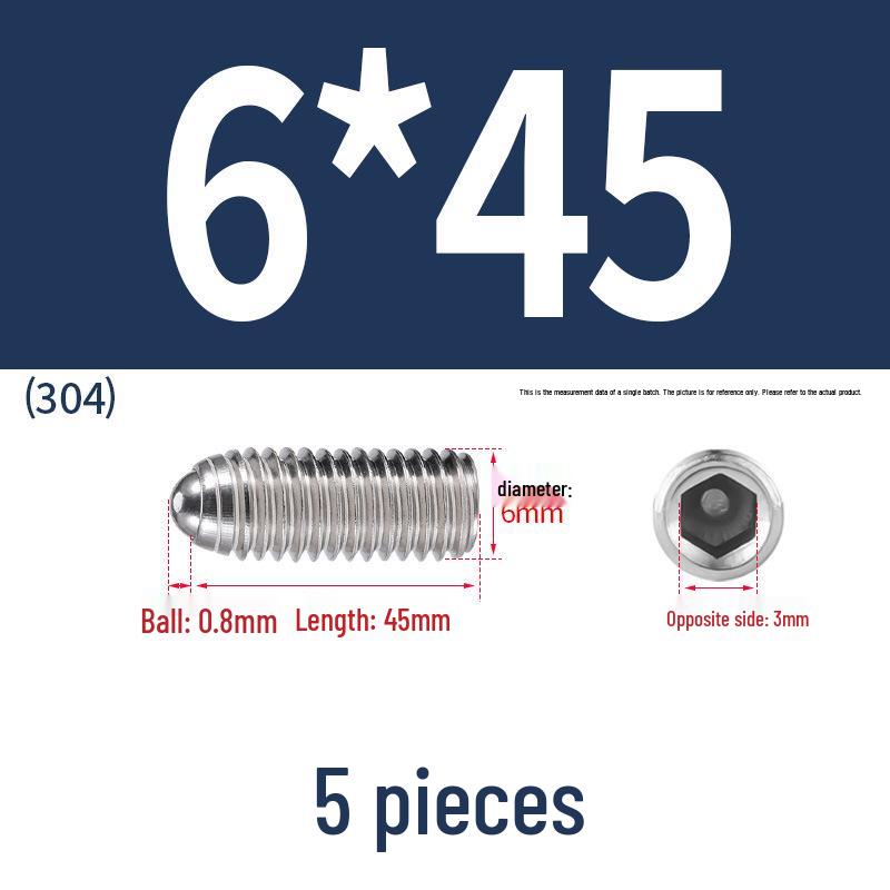 Stainless Steel Ball Plunger Set: M2.5-M16 Ball Screw Positioning Spring Plunger
