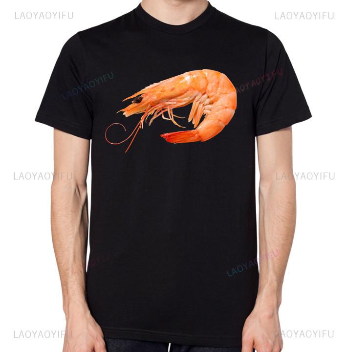 Shrimp T-Shirt Men Women Unisex T-shirt Woman Man Funny Cotton s Streetwear Tops Tee outdoors