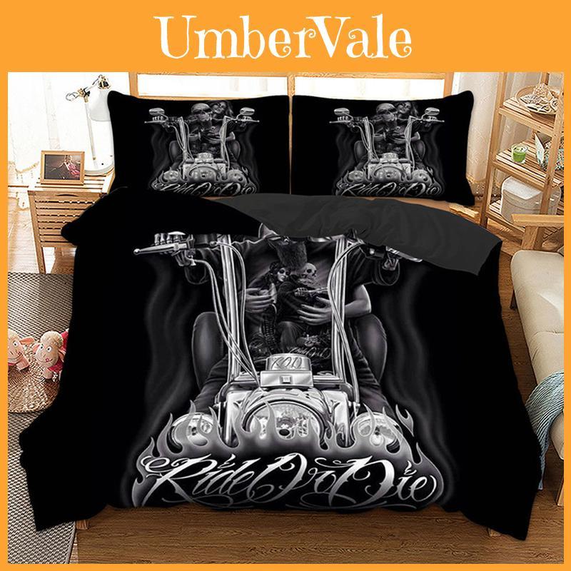 Timeless Skull Duvet Set Quilt Cover Bedding With Classic Black And White Appeal