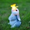 Solar Rabbit Light Solar Bunny Decorative Light Waterproof Rabbits Sculptures Light Resin Cartoon for Patio Lawn Courtyard