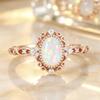Luxury New Exquisite Women's Rose Gold Opal Ring, European and American Fashion Versatile Jewelry Opal Women's Ring