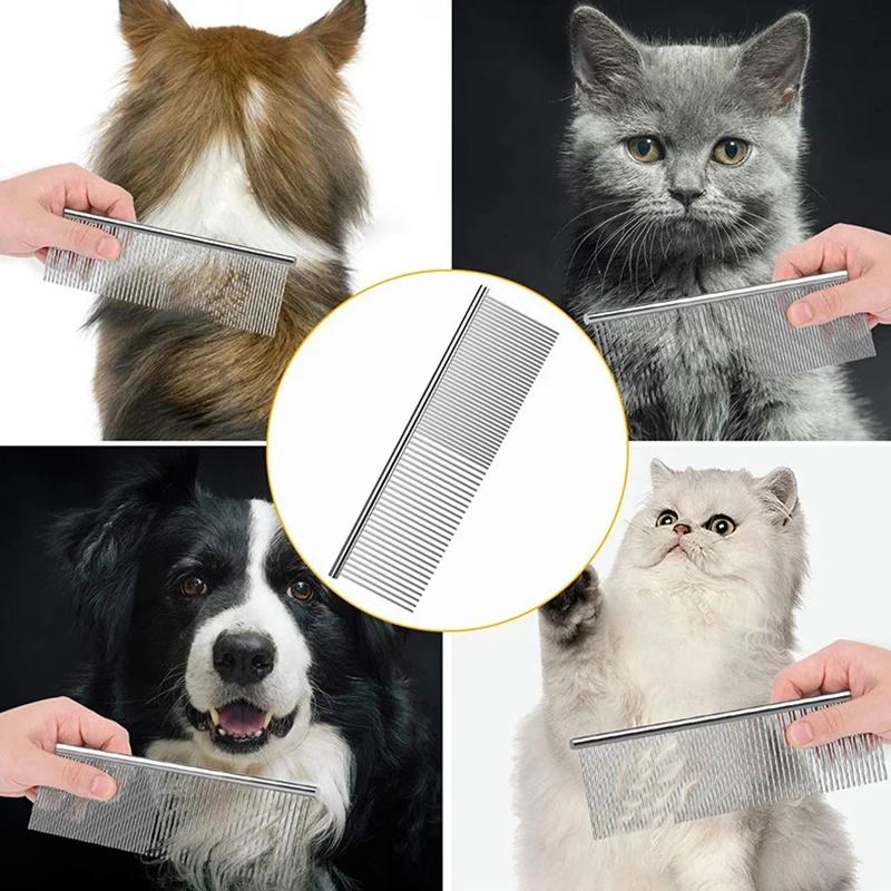 Pet Grooming Combs Stainless steel Brush For Puppy Dogs Cat Boundary Knot Massage Tools Professional  Cat Hair Cleaning Combs