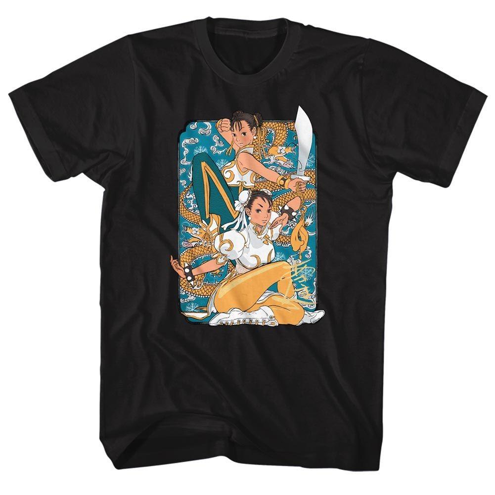 Street Fighter Dual Chun Li Black Gaming Shirt XXL