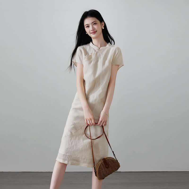 SOFSIL New Chinese Style Slim Fit Midi Dress