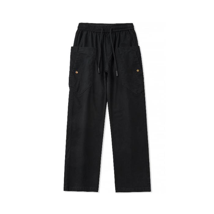 Spring new retro men's loose straight-leg pants American functional overalls casual pants men's trend