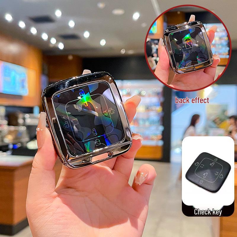 

Specifically Designed Zeekr Key Cover for Models 001, 009, X, and 007 with Bluetooth and Gold Shell Buckle Standard